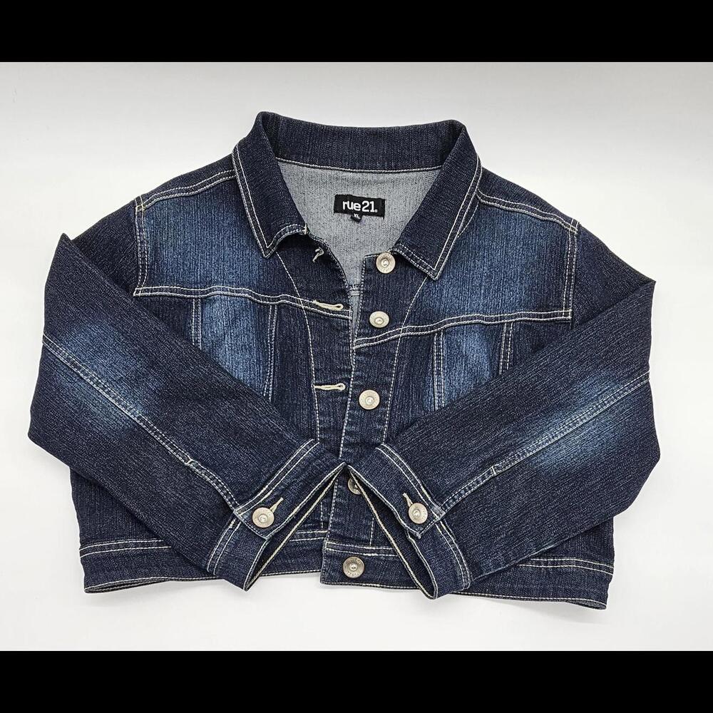 Denim Jacket Cropped Women's XL